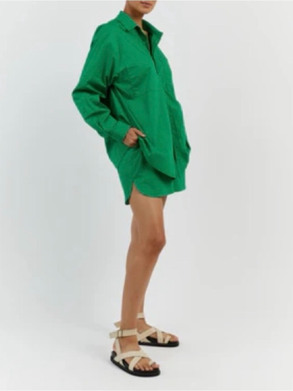 DISSH Maxie 2 pc Set Shirt and Shorts Cotton Poplin Green Size XS - Picture 14 of 14